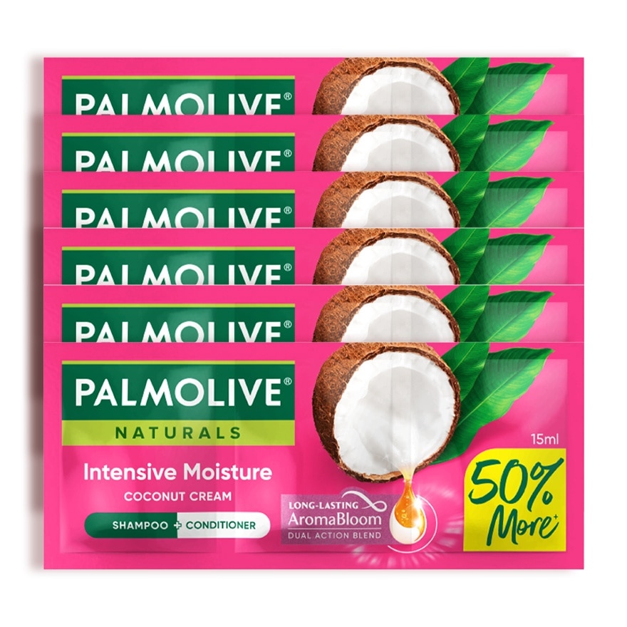Palmolive Naturals Intensive Moisture Shampoo 15mL Triple Sachet Pack of 6