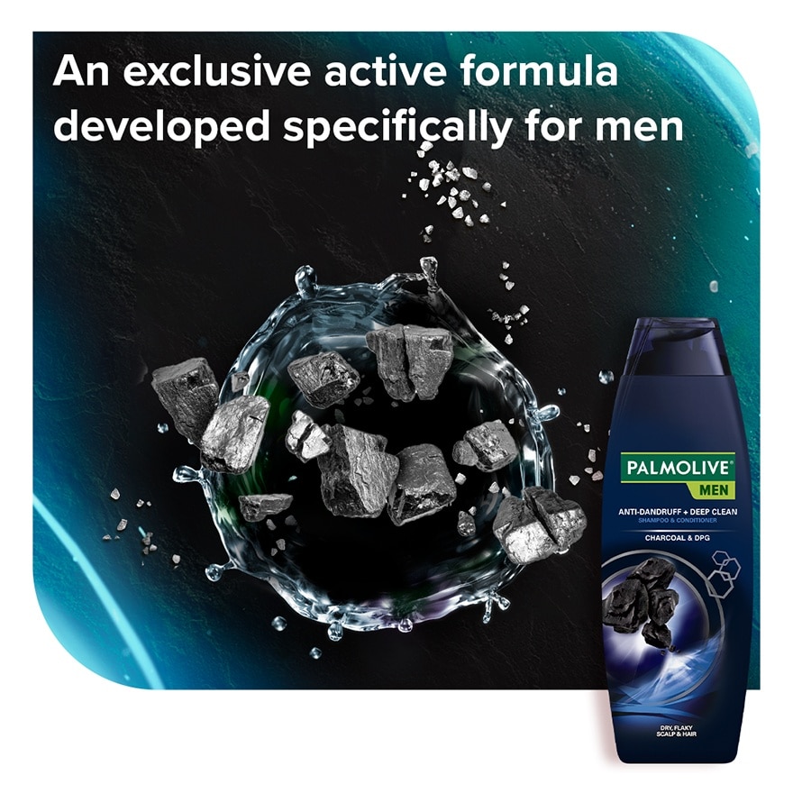 Palmolive Men Charcoal Anti-Dandruff + Deep Clean Shampoo 170mL