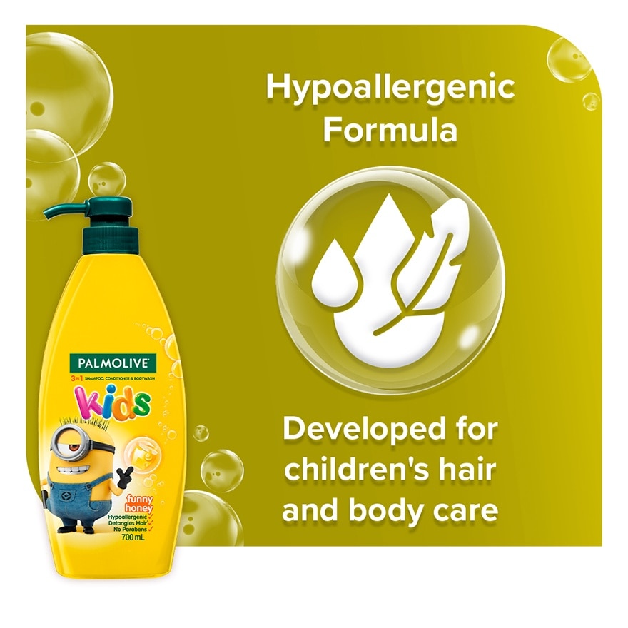 Kids 3-in-1 Shampoo, Body Wash and Conditioner Funny Honey 700ml image