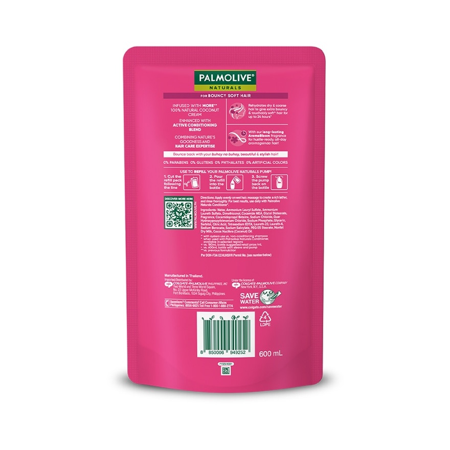Naturals Intensive Moisture Shampoo Coconut Cream Refill Pack 600mL