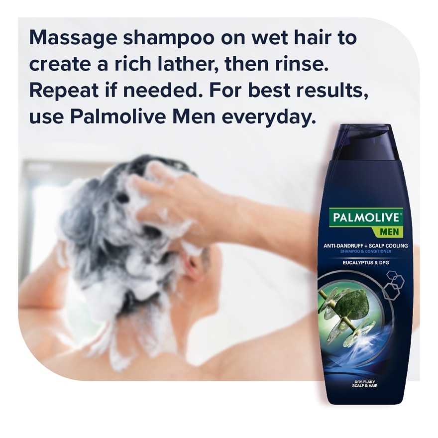 Palmolive Men Eucalyptus Anti-Dandruff + Scalp Cooling Shampoo 170mL image