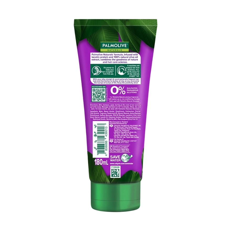Palmolive Naturals Silky Straight Conditioner 180mL image