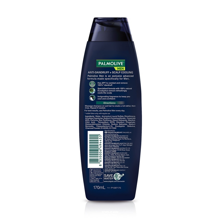 Palmolive Men Eucalyptus Anti-Dandruff + Scalp Cooling Shampoo 170mL image