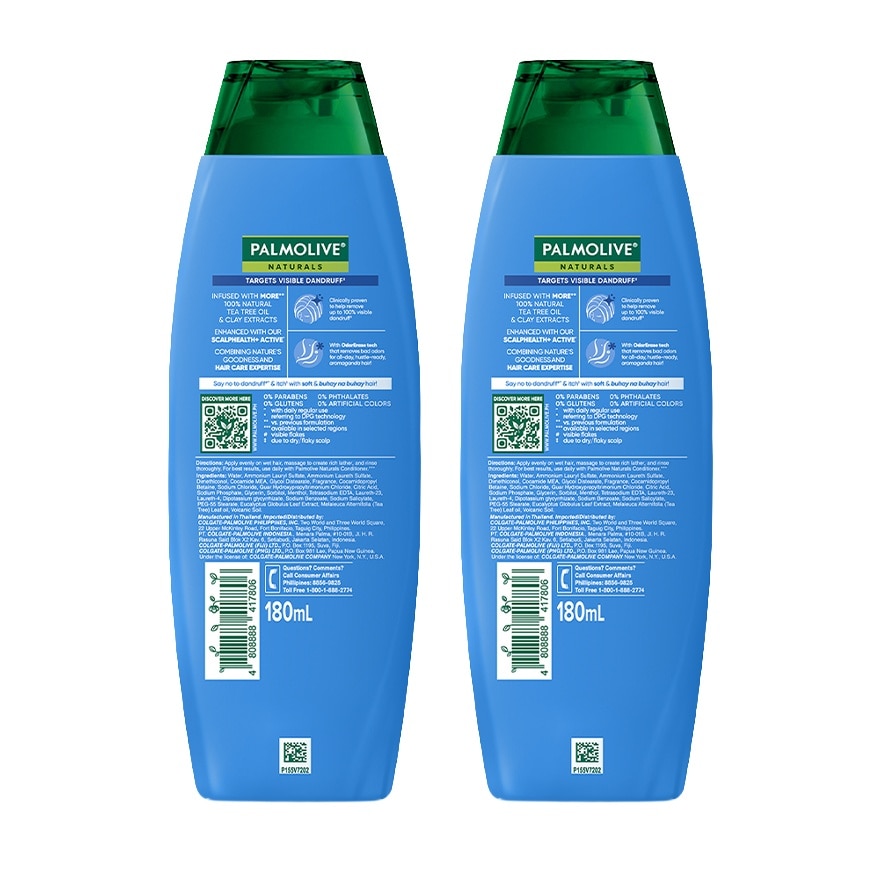 Palmolive Naturals Anti-Dandruff + Scalp Health Shampoo 180mL Twin Value Pack image