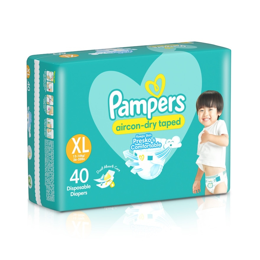PAMPERS Baby Dry Taped Diapers XL 40s