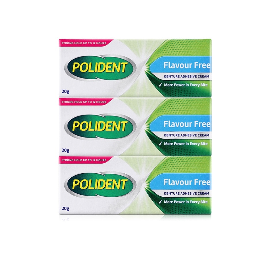 Polident Denture Adhesive Flavour-free 20g - Pack of 3 image