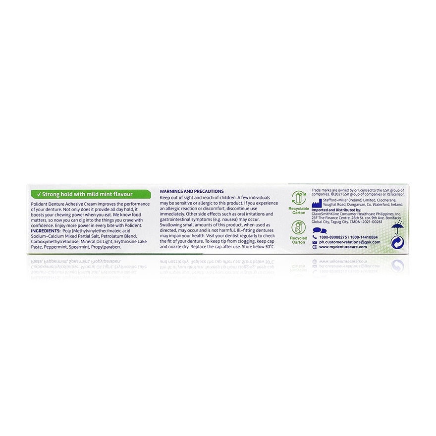 Denture Adhesive Fresh Mint Cream 60g image
