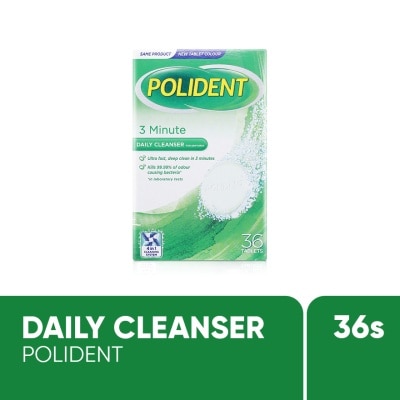 POLIDENT 3 Minute Daily Cleanser Denture 36 Tablets image