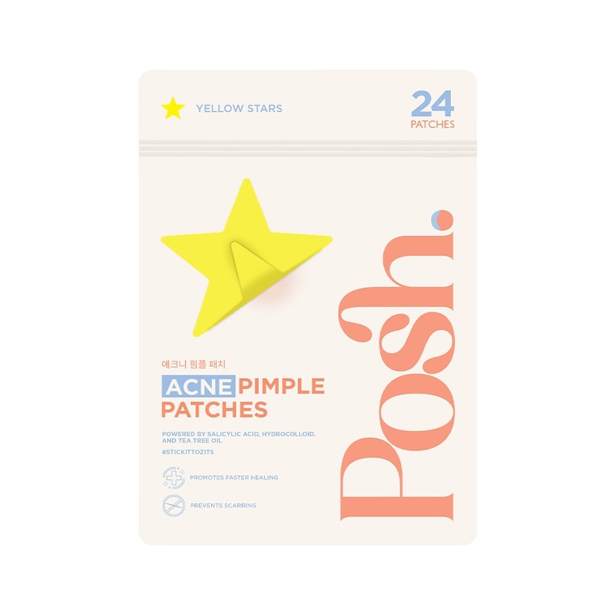 POSH SKIN Acne Pimple Patches Yellow Stars 24 Pieces