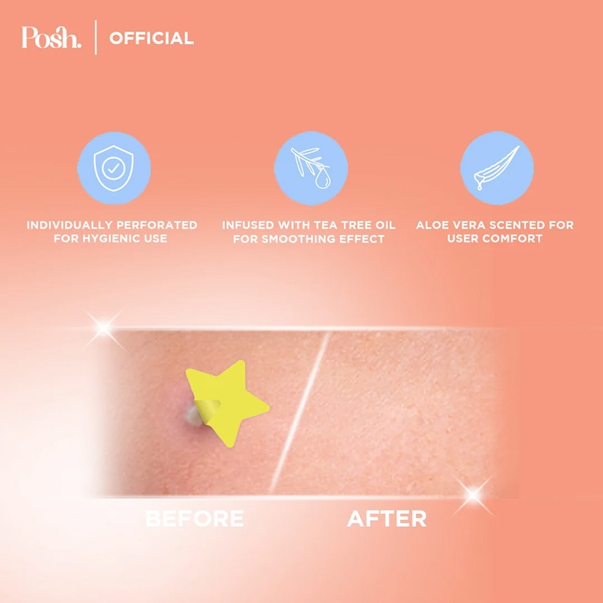 POSH SKIN Acne Pimple Patches Yellow Stars 24 Pieces