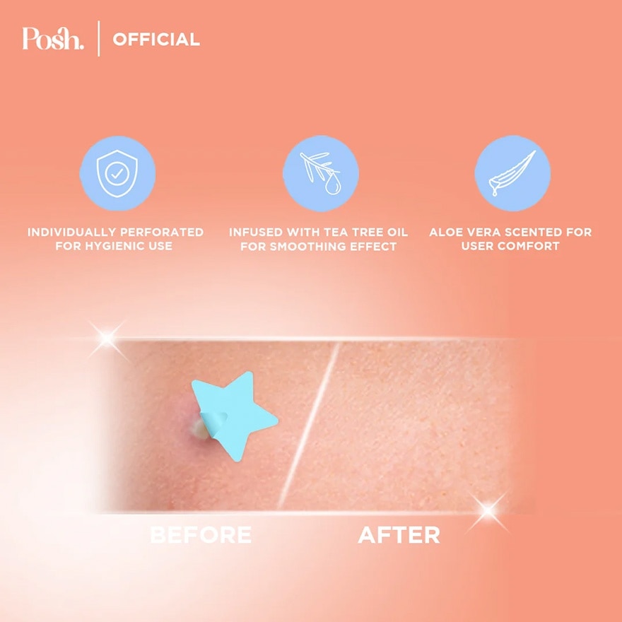 POSH SKIN Acne Pimple Patches Multicolored Stars Collection 24 Pieces