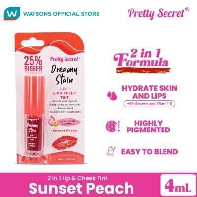 PRETTY SECRET Sunset Peach Lip & Cheek Tint 2.7ml