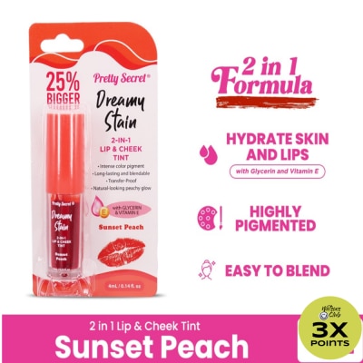 PRETTY SECRET Sunset Peach Lip & Cheek Tint 2.7ml