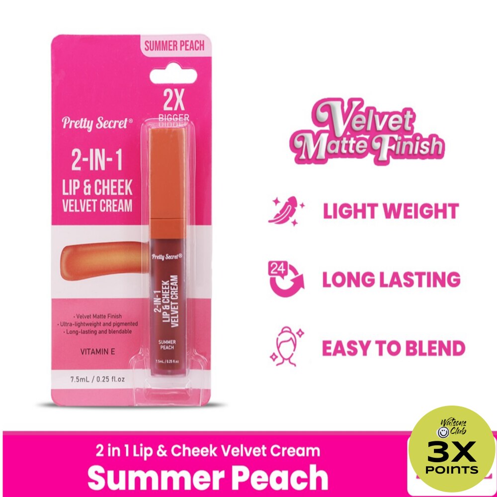 2-In-1 Lip and Cheek Velvet Cream Summer Peach 3ML