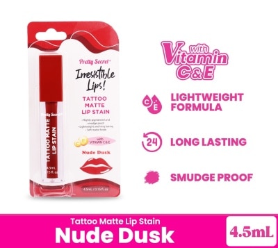 PRETTY SECRET Tattoo Matte Lip Stain Fierce Red 4.5ml