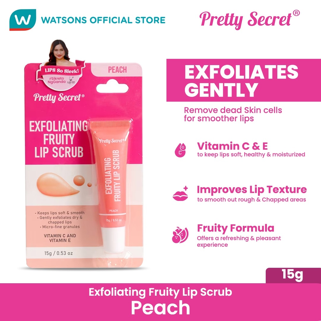 PRETTY SECRET Exfoliating Lip Scrub Peach 15g