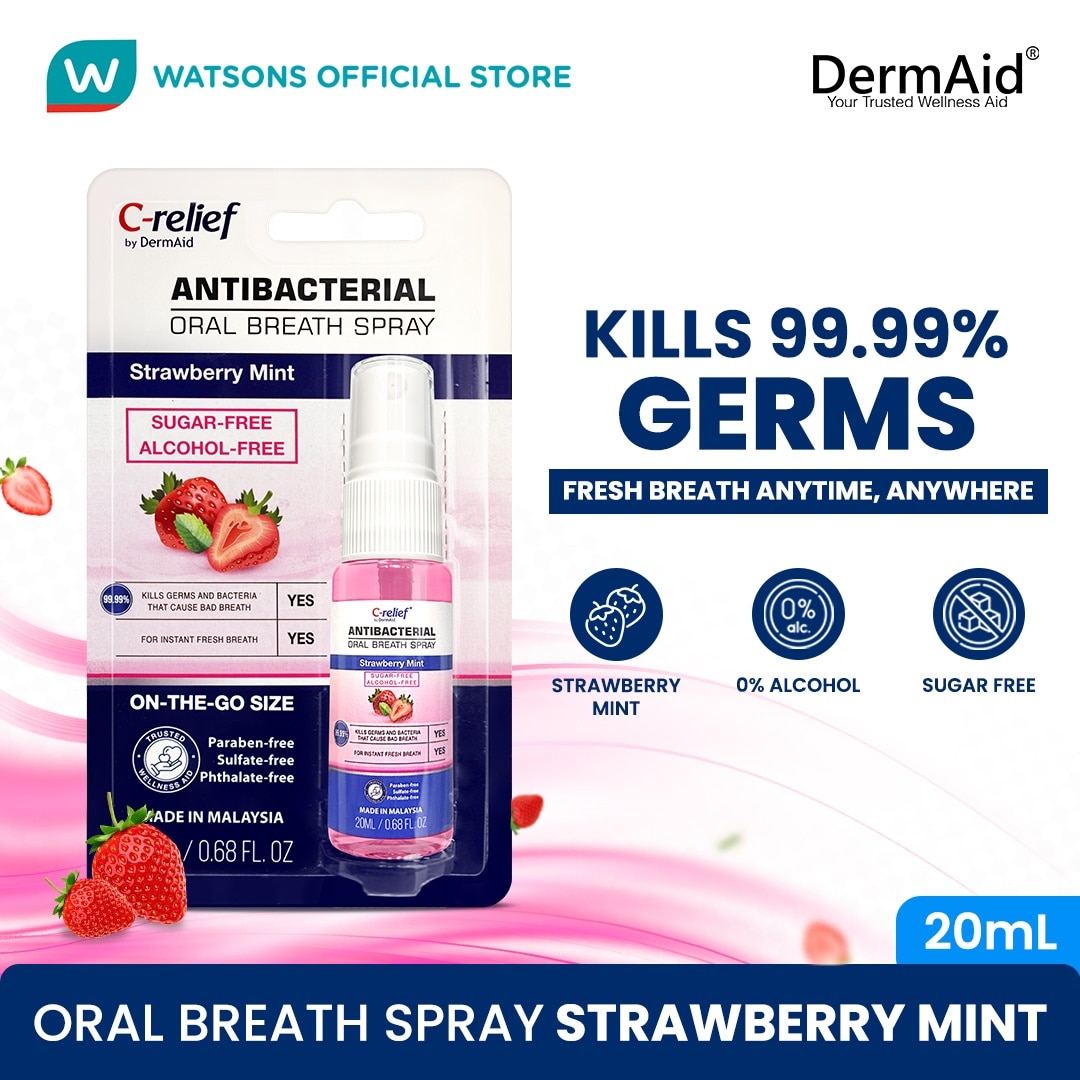 DERMAID Antibacterial Oral Breath Spray Strawberry Mint 20ml
