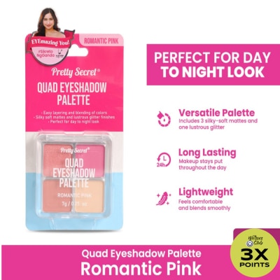PRETTY SECRET Quad Eyeshadow Palette - Romantic Pink 7g