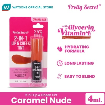 PRETTY SECRET PRETTY SCERET 2-in-1 Lip & Cheek Tint - Caramel Nude 4ml