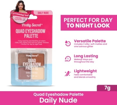 PRETTY SECRET Quad Eyeshadow Palette - Daily Nude 7g
