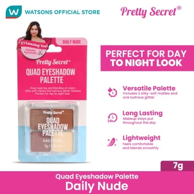 PRETTY SECRET Quad Eyeshadow Palette - Daily Nude 7g