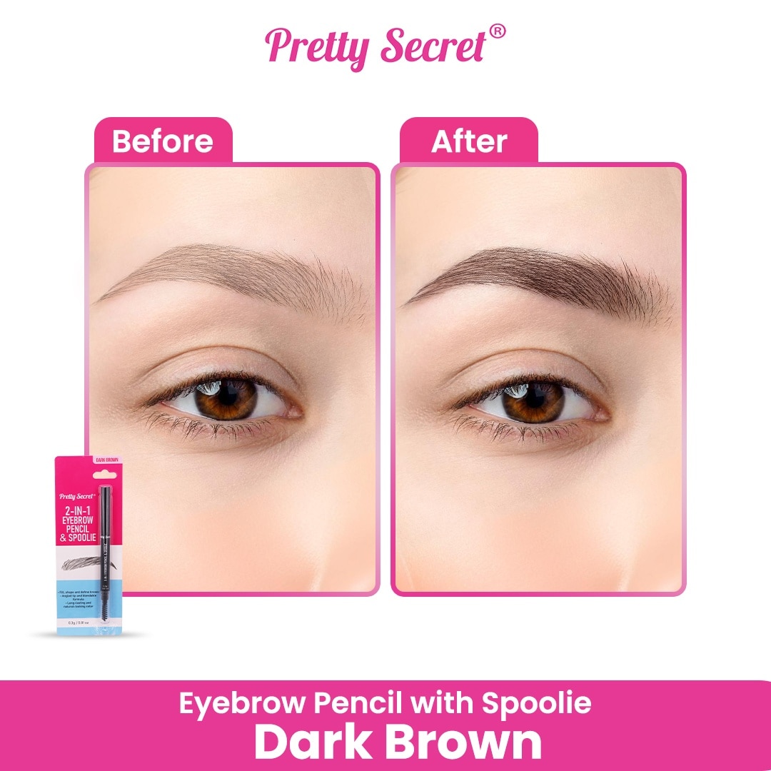 2-in-1 Eyebrow Pencil and Spoolie 0.3G - Dark Brown