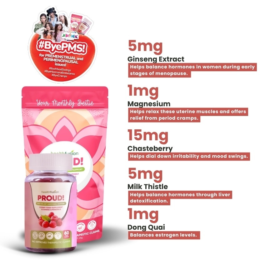 HEALTH FUSHION Proud Food Supplement Gummies with Vitamin B6 and Herbal Extracts