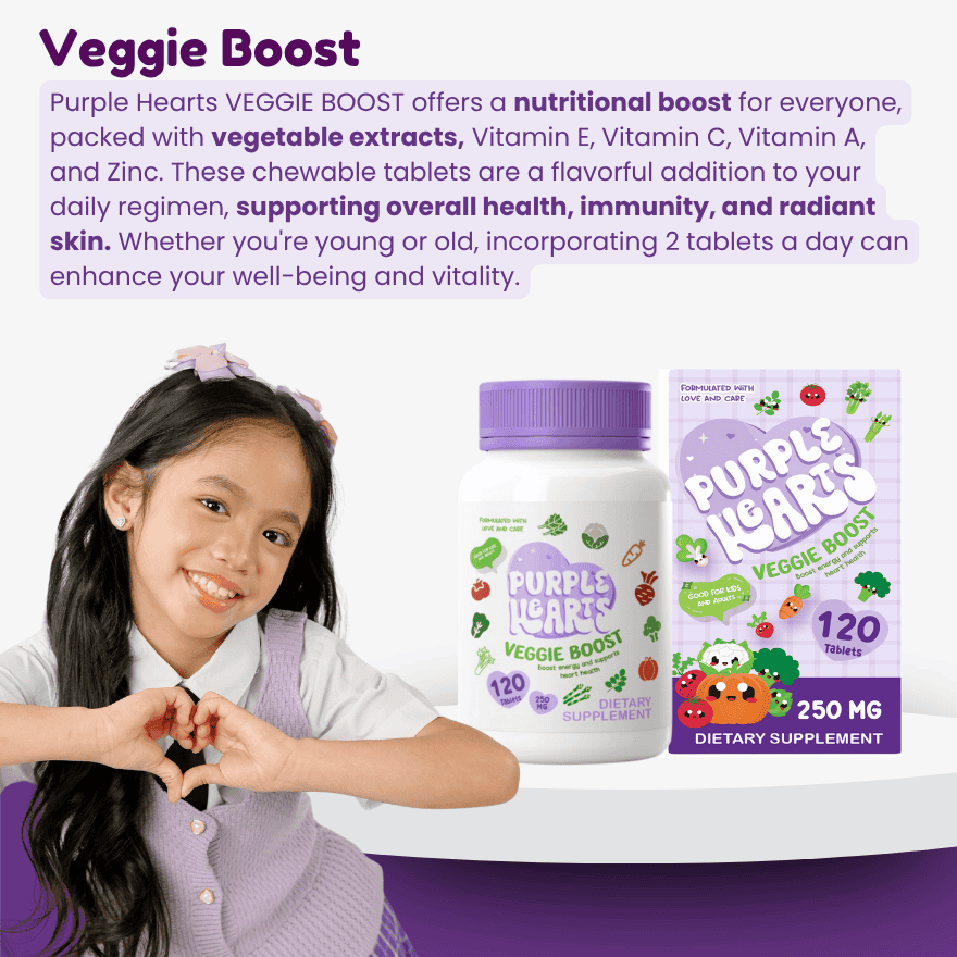 PURPLE HEARTS Veggie Boost 250mg 120 Tablets