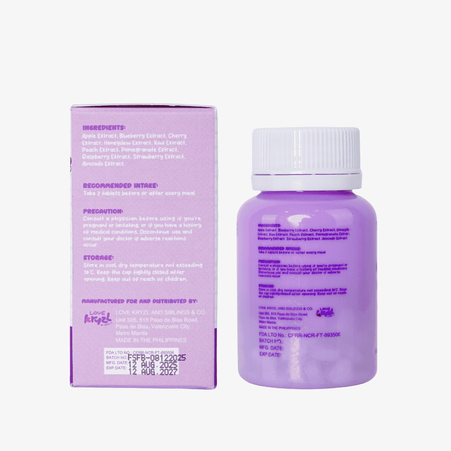 PURPLE HEARTS Fruity Boost 250mg 120 Tablets