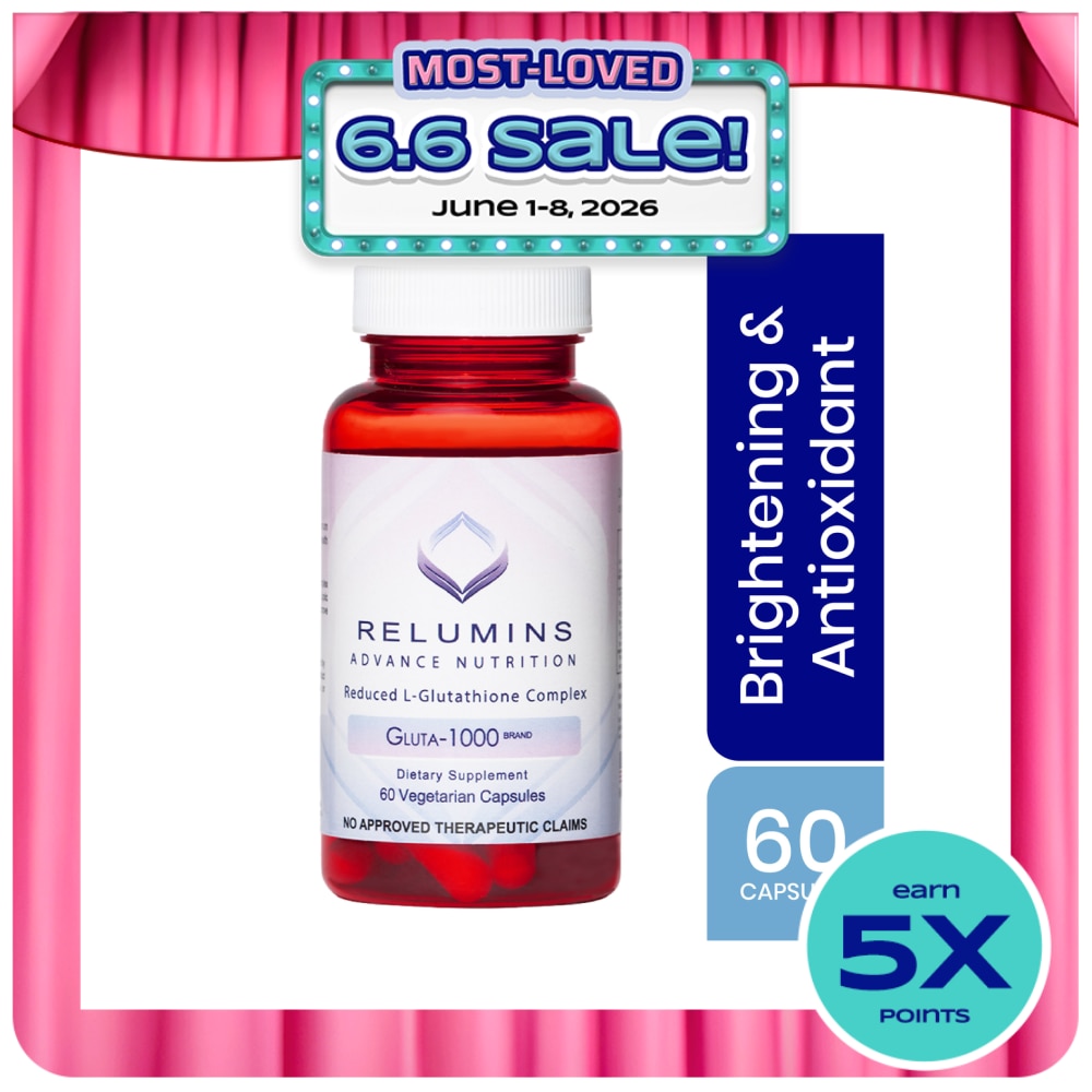 RELUMINS, L-Glutathione Bot 1000mg 60 Vegetarian Capsules