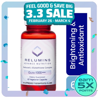 RELUMINS L-Glutathione Bot 1000mg 60 Vegetarian Capsules