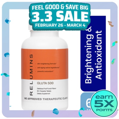 RELUMINS RELUMINS Gluta 500 Dietary Supplements 60 Chewable Tablets