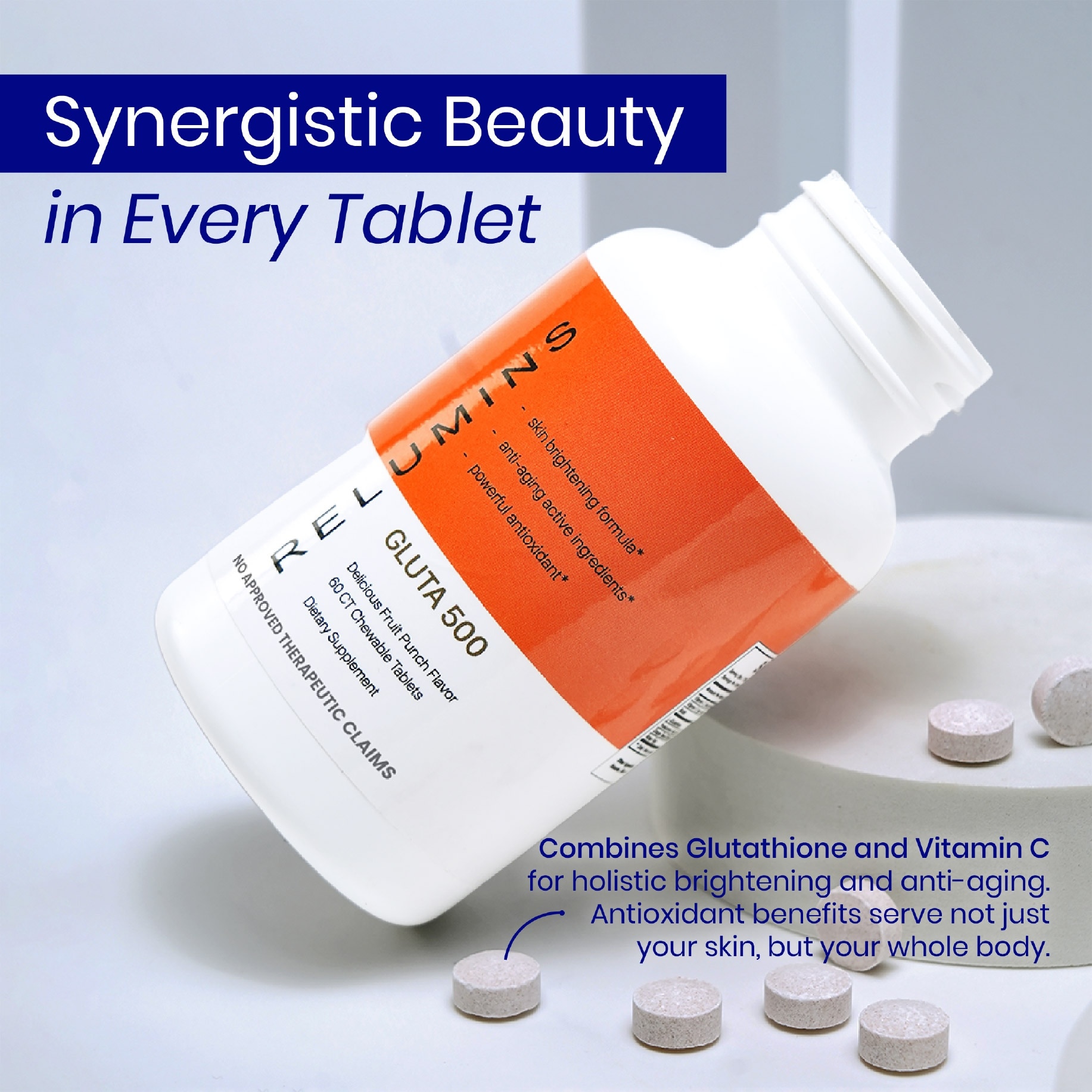 RELUMINS Gluta 500 Dietary Supplements 60 Chewable Tablets