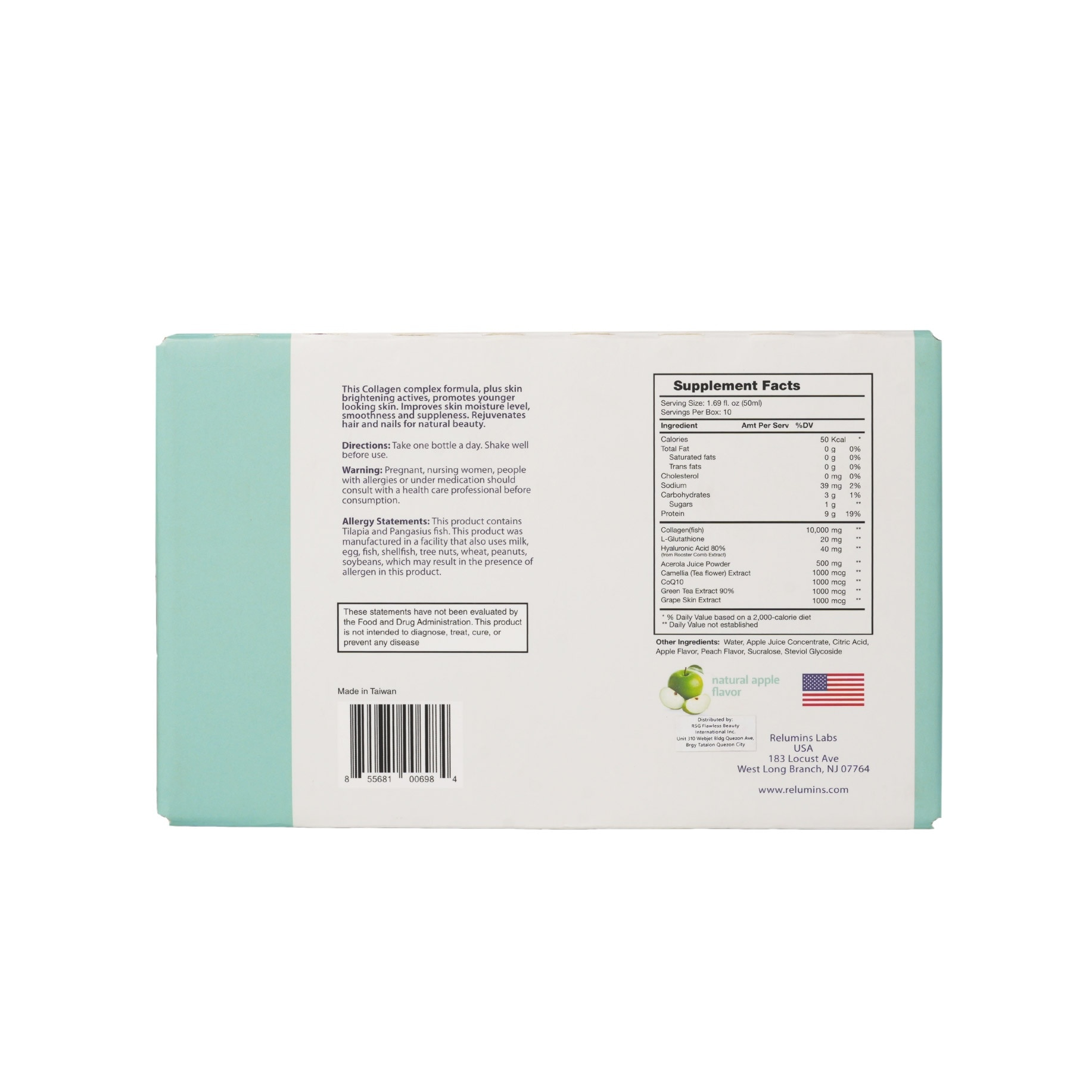 Collagen Complex Formula - Apple Flavor 50ml 10 Bottles