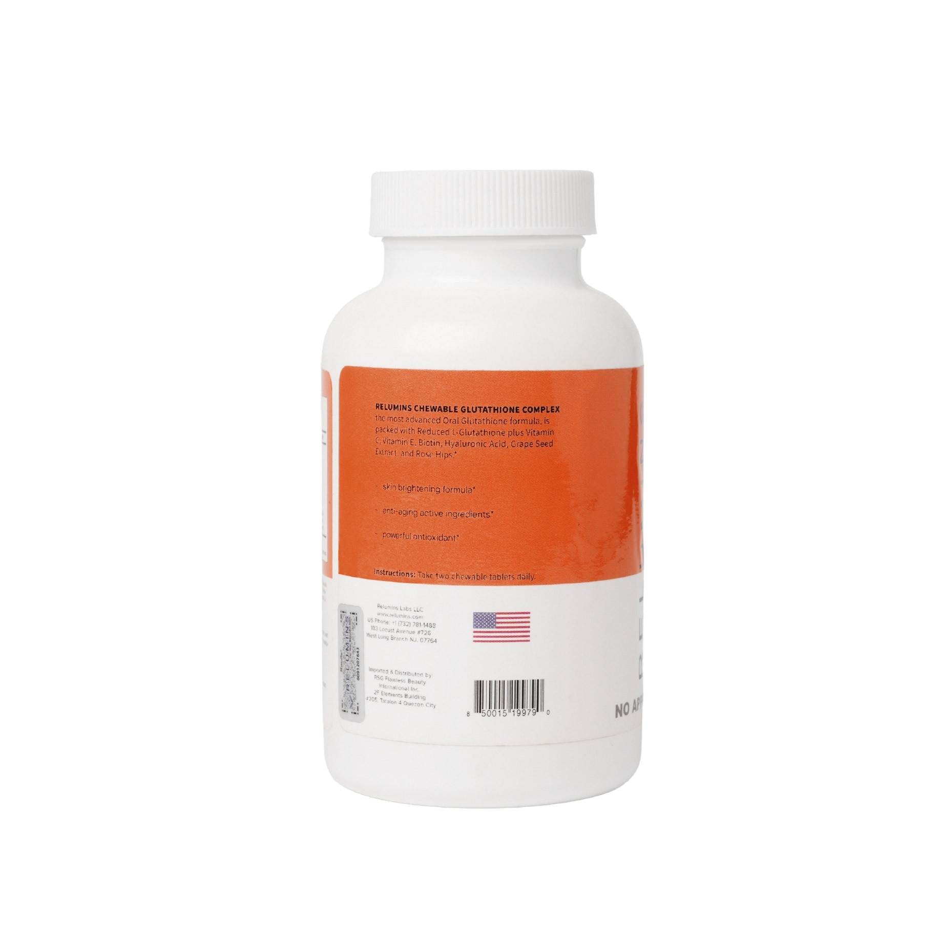 RELUMINS Gluta 500 Dietary Supplements 60 Chewable Tablets