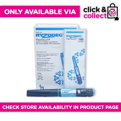 RYZODEG Ryzodeg FlexTouch 100 Units/mL Solution for Injection sold per piece [PRESCRIPTION REQUIRED] Available In Click & Collect Express Only