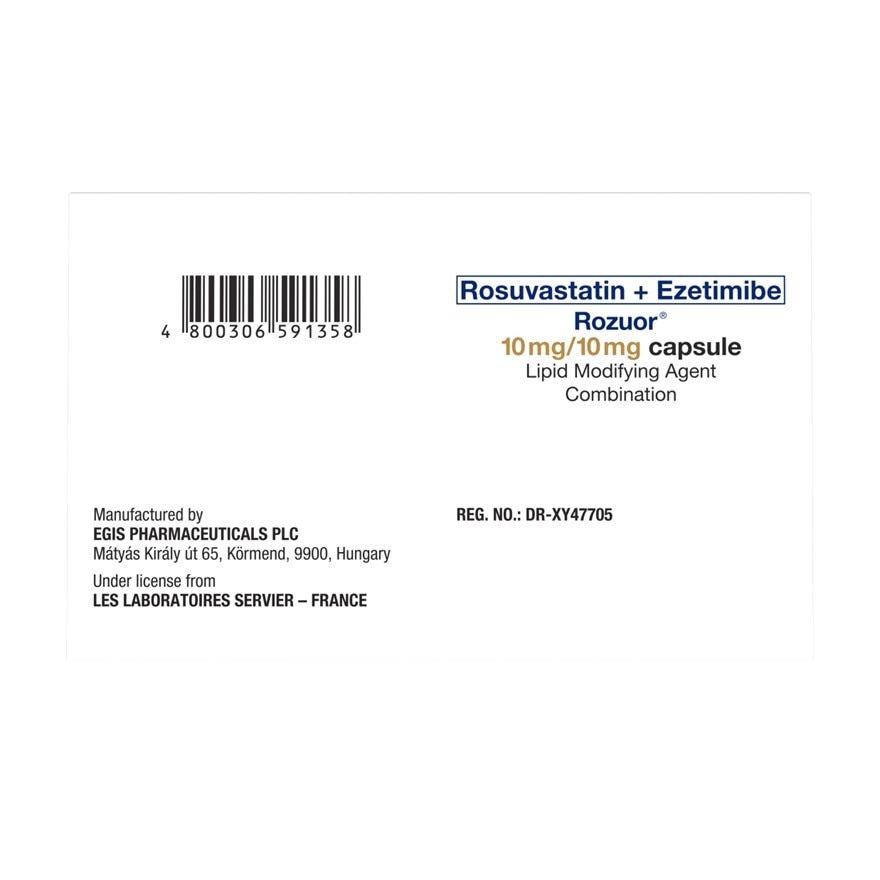 ROZUOR Rosuvastatin 10 mg + Ezetimibe 10 mg Sold Per Piece [PRESCRIPTION REQUIRED] image