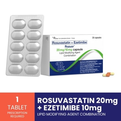 ROZUOR - ROZUOR Rosuvastatin 20 mg + Ezetimibe 10 mg Sold Per Piece [PRESCRIPTION REQUIRED] image