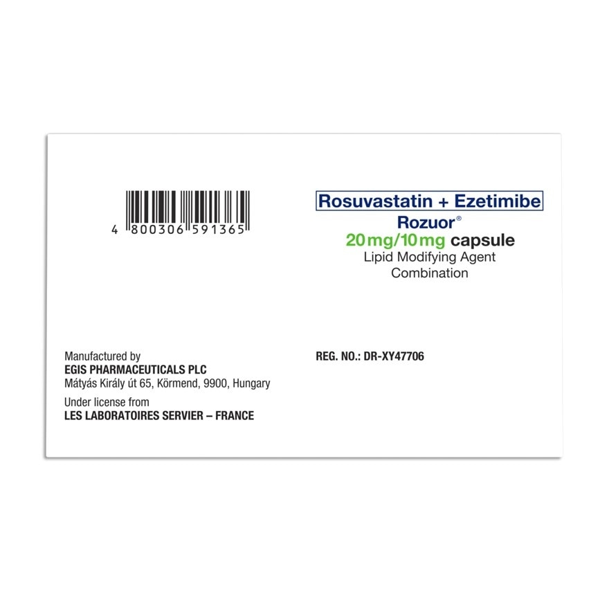 ROZUOR Rosuvastatin 20 mg + Ezetimibe 10 mg Sold Per Piece [PRESCRIPTION REQUIRED] image