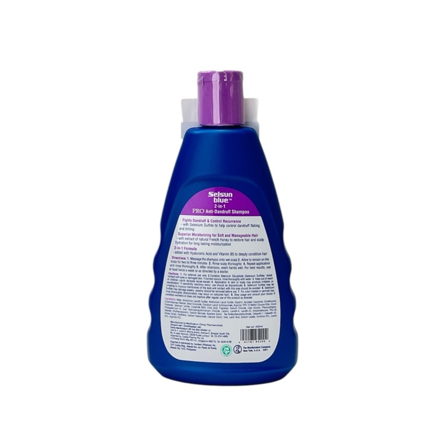 SELSUN BLUE PRO 2-IN-1 Anti Dandruff Shampoo 200ml