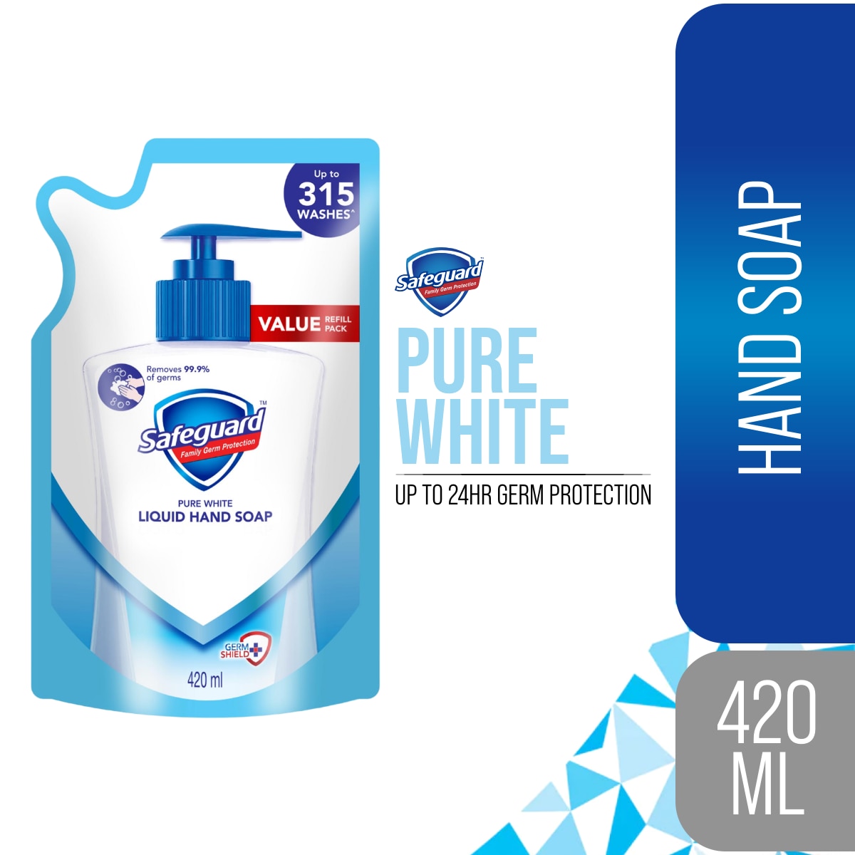 SAFEGUARD Liquid Hand Soap White 420ml Refill