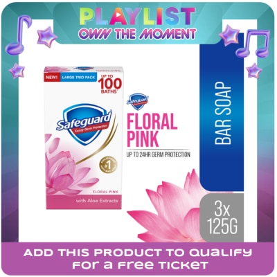 SAFEGUARD - SAFEGUARD SAFEGUARD Floral Pink With Aloe Tripid Bar Soap 125g