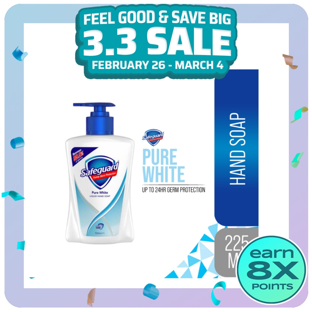 SAFEGUARD SAFEGUARD Pure White Liquid Hand Soap 225mL