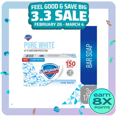 SAFEGUARD SAFEGUARD Bar Soap Pure White Multipack 160g x 3