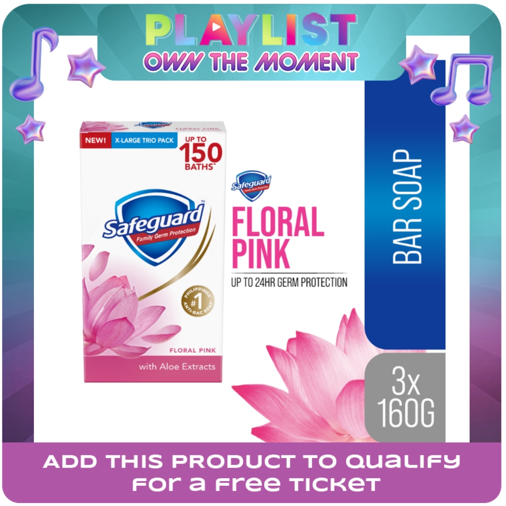 SAFEGUARD Bar Soap Floral Pink with Aloe Multipack 160g x 3