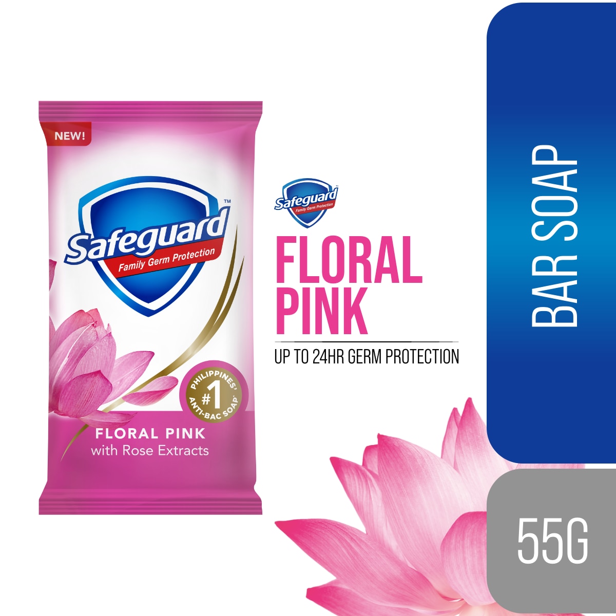 SAFEGUARD Floral Pink Bar Soap 55g