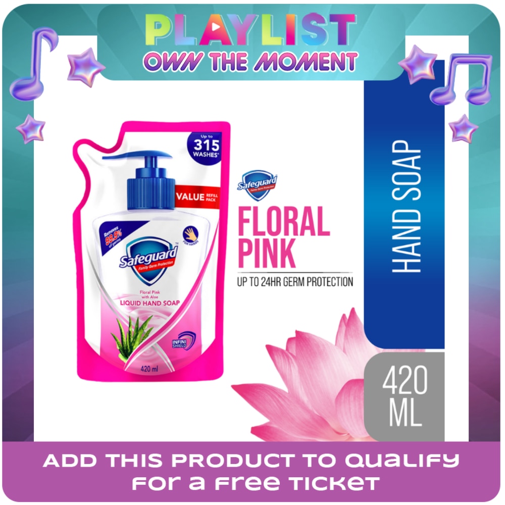 SAFEGUARD SAFEGUARD Liquid Hand Soap Pink Aloe 420ml Refill