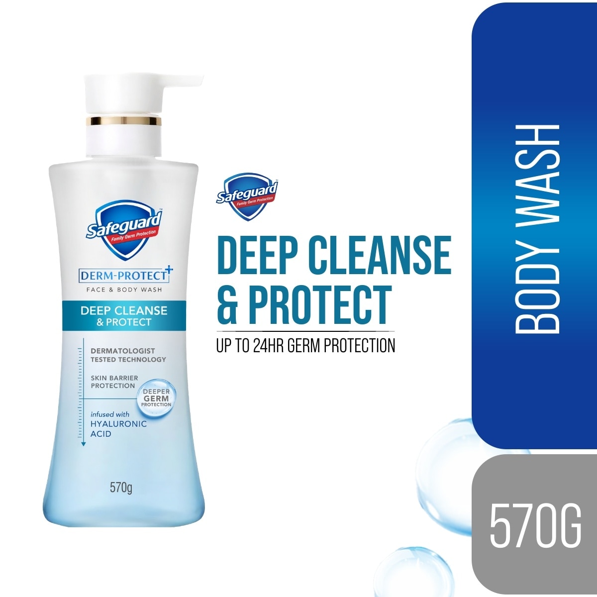 SAFEGUARD Derm-Protect Face & Body Wash Deep Cleanse & Protect 570g image