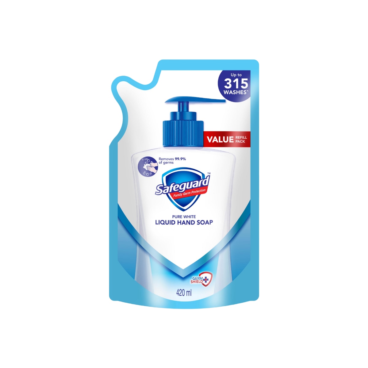 SAFEGUARD Liquid Hand Soap White 420ml Refill