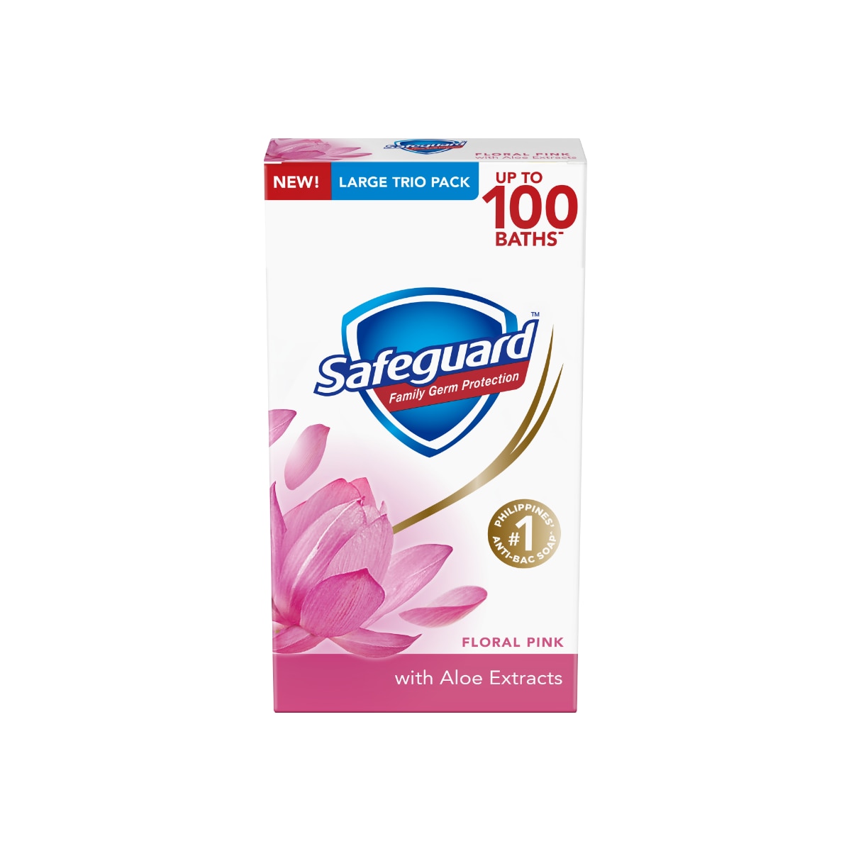 SAFEGUARD Floral Pink With Aloe Tripid Bar Soap 125g